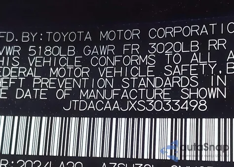 2025 Toyota Crown Signia Xle/Limited from USA, damaged, VIN JTDACAAJXS3033498